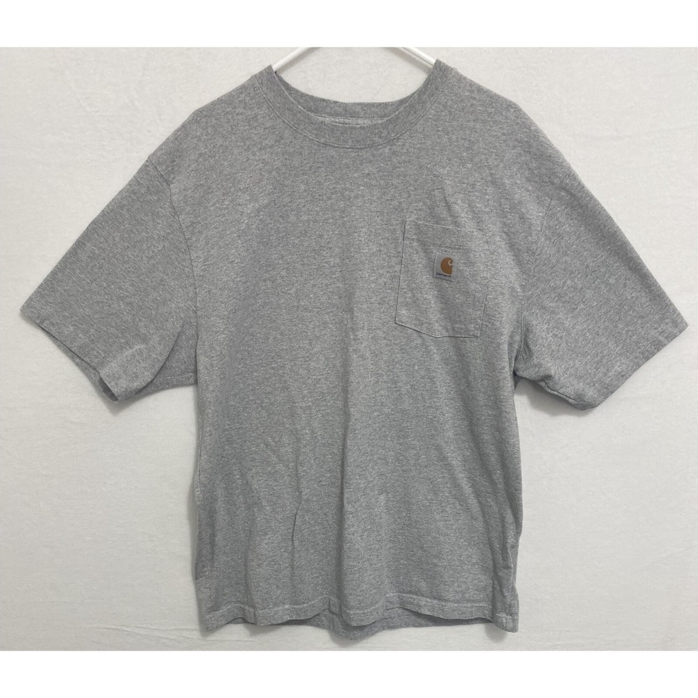 Carhartt Loose Fit LARGE Men's Pocket T-Shirt Short Sleeve Gray Workwear Logo